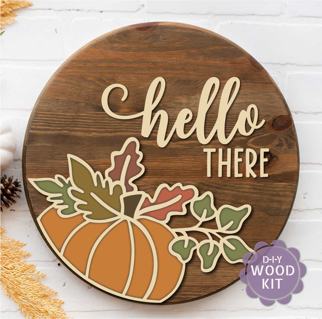 WallCutz  WOOD KIT / Hello There Pumpkin Wood Kit