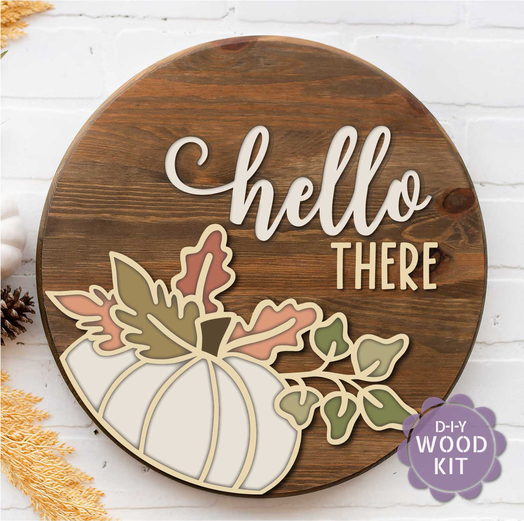 WallCutz  WOOD KIT / Hello There Pumpkin Wood Kit