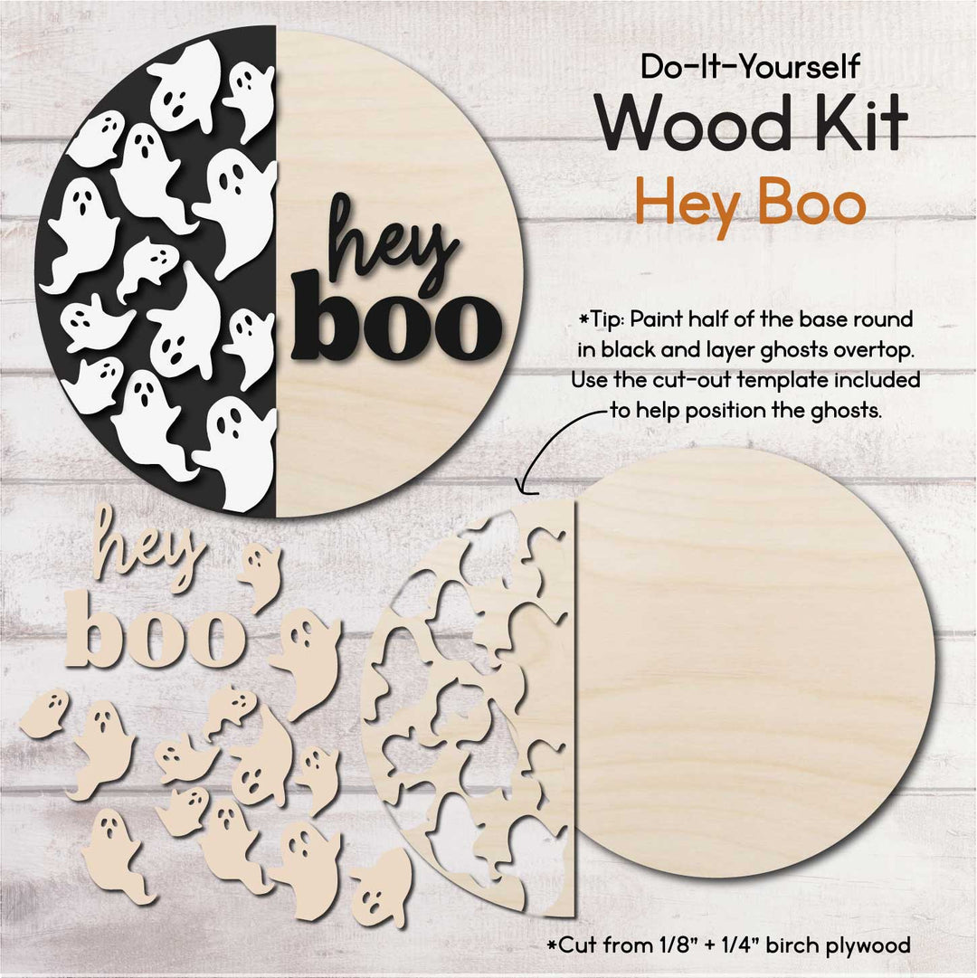 WallCutz  WOOD KIT / Hey Boo Ghosts Wood Kit