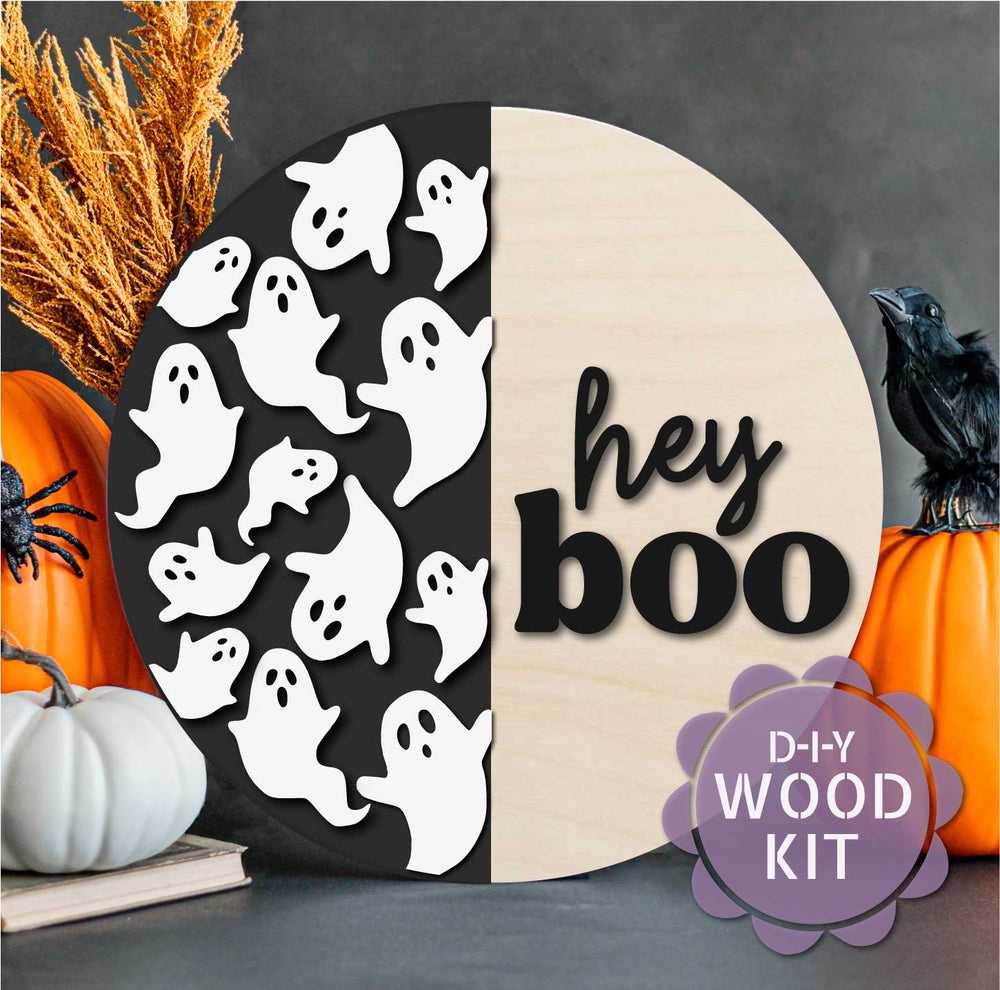 WallCutz  WOOD KIT / Hey Boo Ghosts Wood Kit