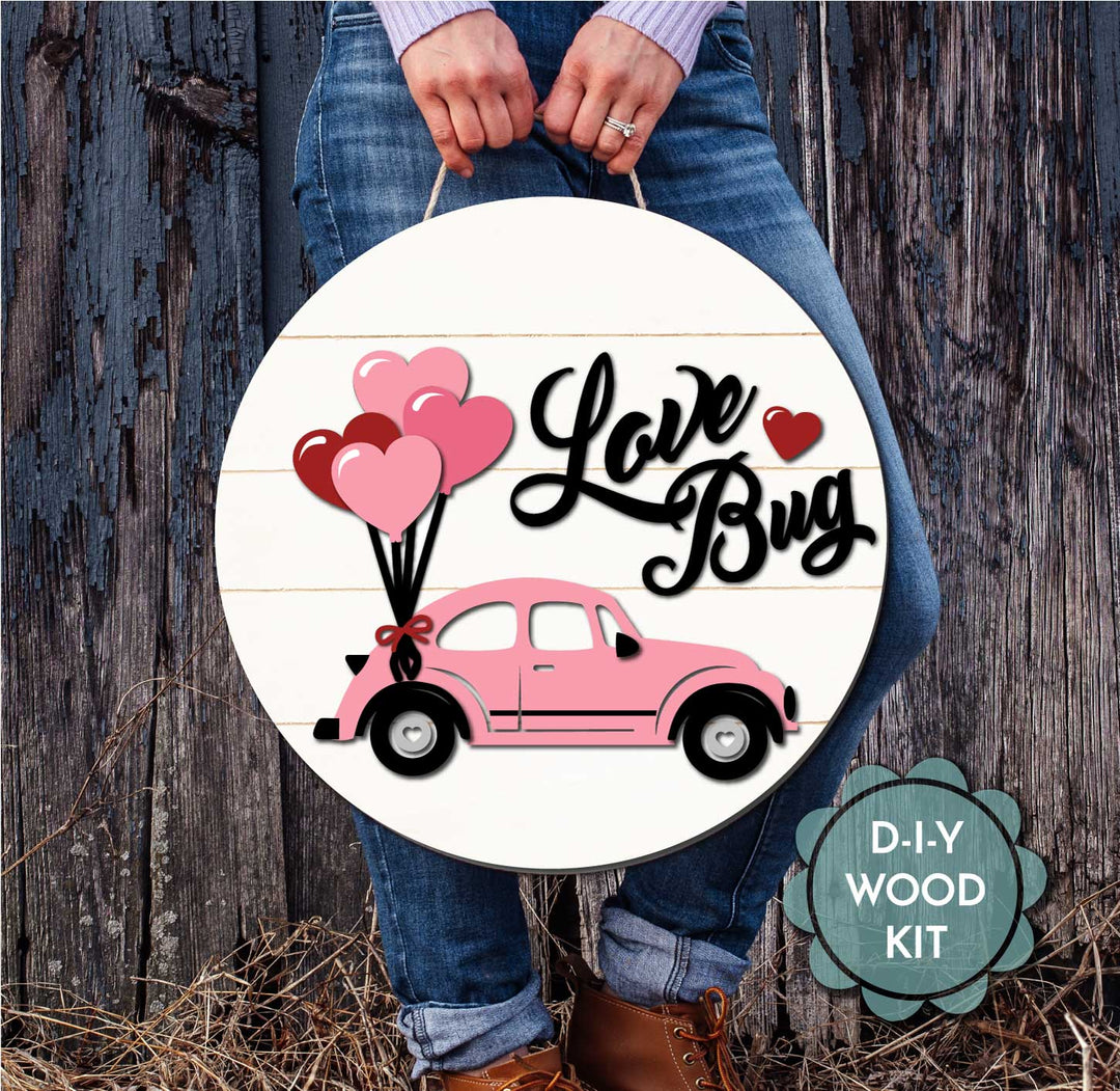 WallCutz  WOOD KIT  / Love Bug Valentine Volkswagon Wood Kit