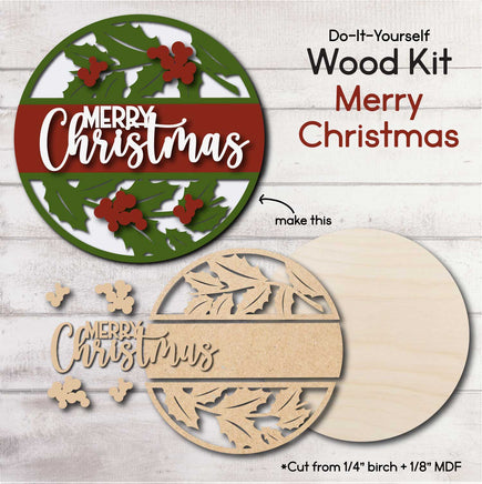 WallCutz  WOOD KIT / Merry Christmas Mistletoe Wood Kit