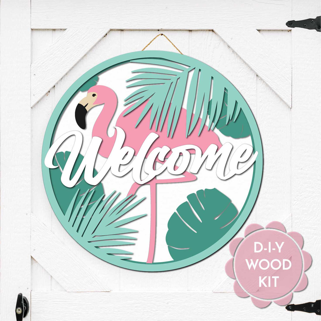 WallCutz  WOOD KIT  / Welcome Flamingo Wood Kit