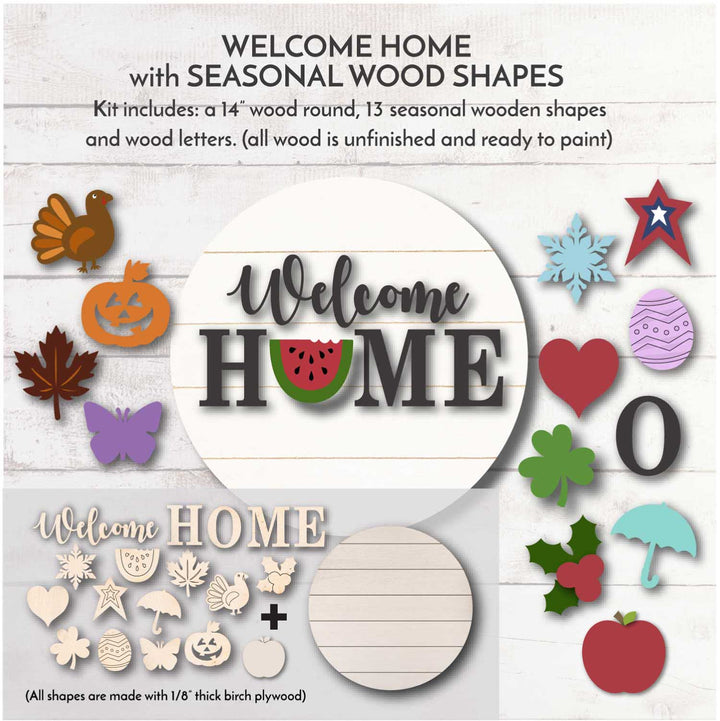 WallCutz  WOOD KIT / Welcome Home w/Seasonal Shapes Wood Kit