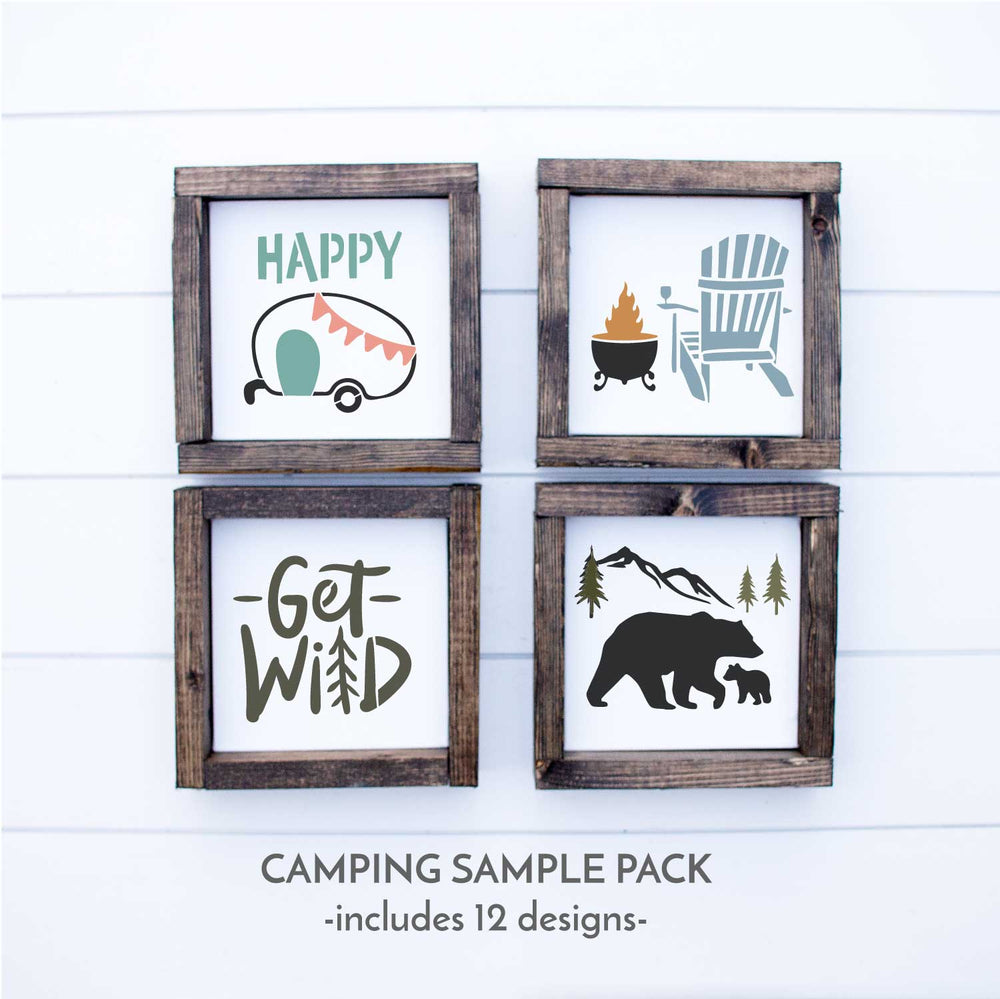 WallCutz  CAMP LIFE 12 pc Sample Pack Stencil