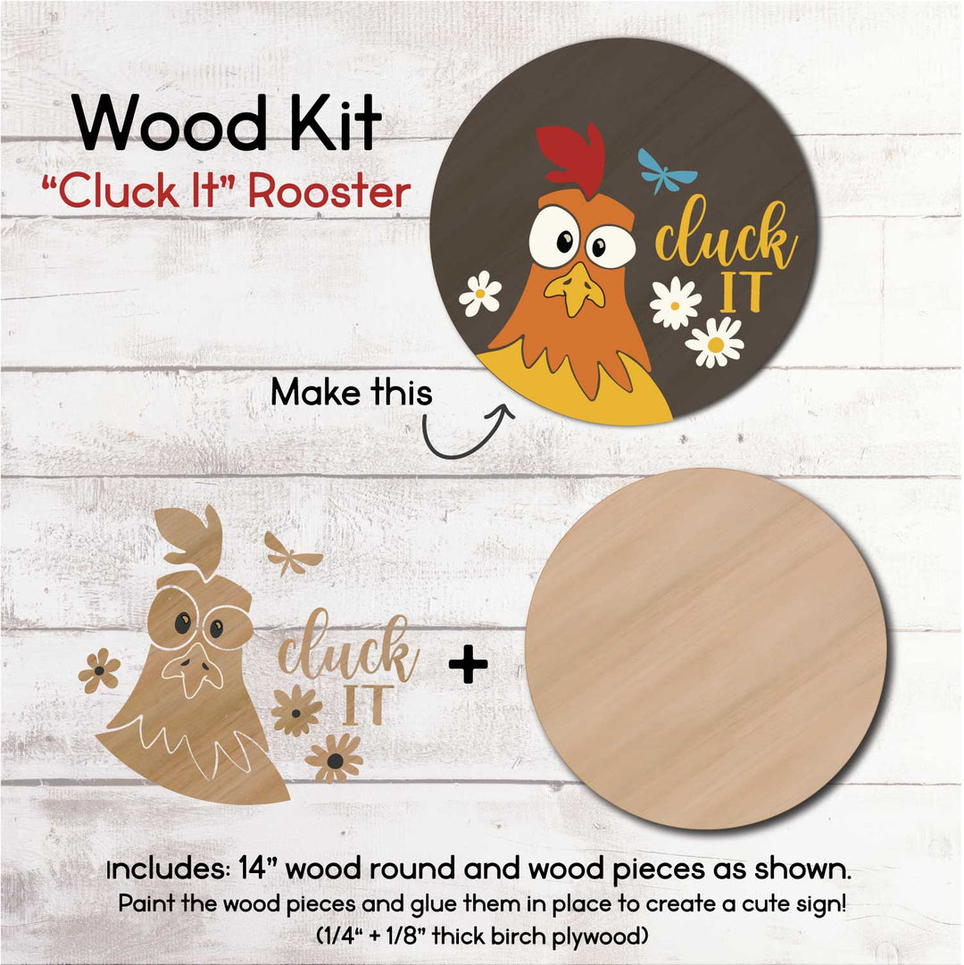 WallCutz  WOOD KIT / Cluck It Rooster Wood Kit