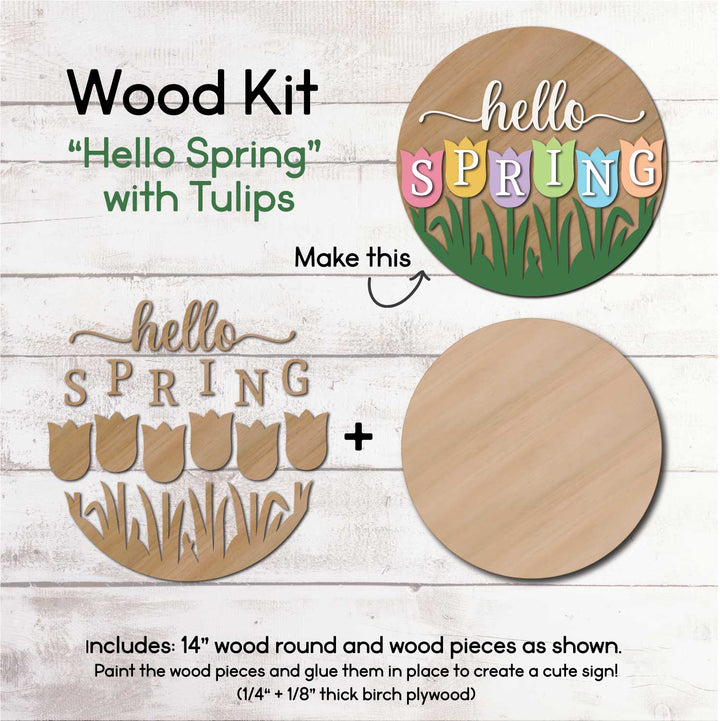 WallCutz  WOOD KIT  / Hello Spring Tulips Wood Kit