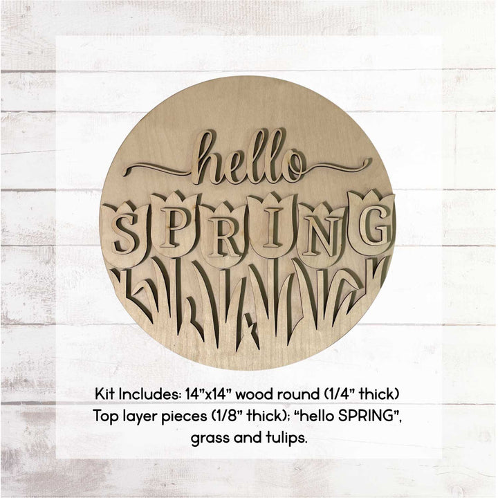 WallCutz  WOOD KIT  / Hello Spring Tulips Wood Kit