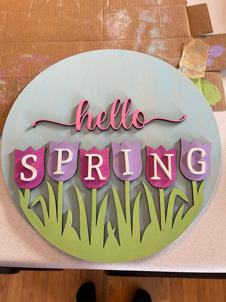 WallCutz  WOOD KIT  / Hello Spring Tulips Wood Kit