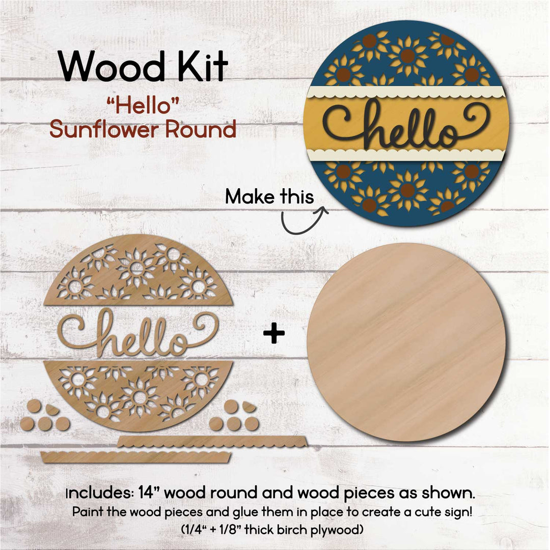 WallCutz  WOOD KIT  / Hello Sunflower Wood Kit