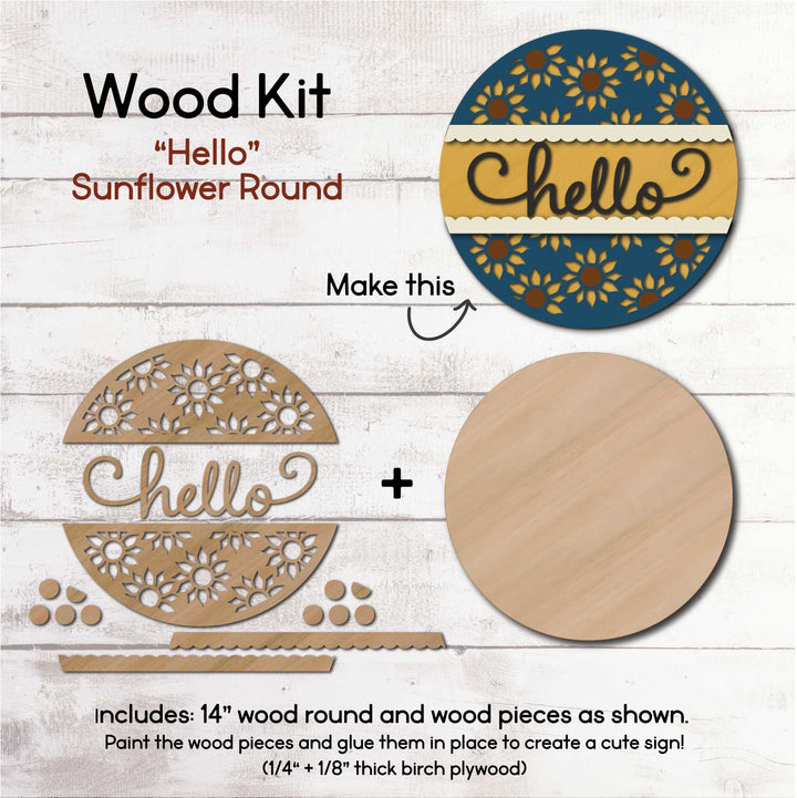 WallCutz  WOOD KIT  / Hello Sunflower Wood Kit