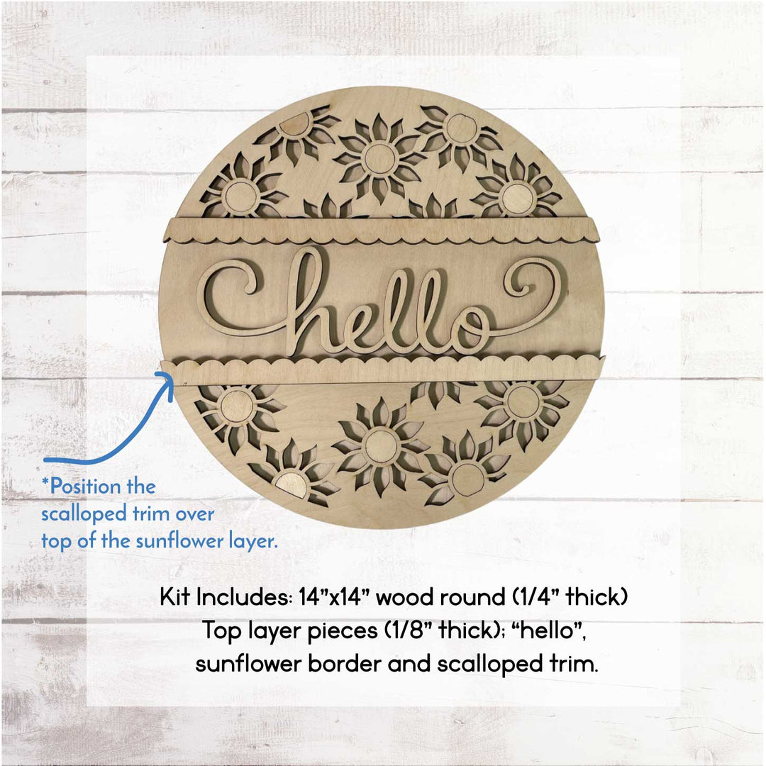 WallCutz  WOOD KIT  / Hello Sunflower Wood Kit