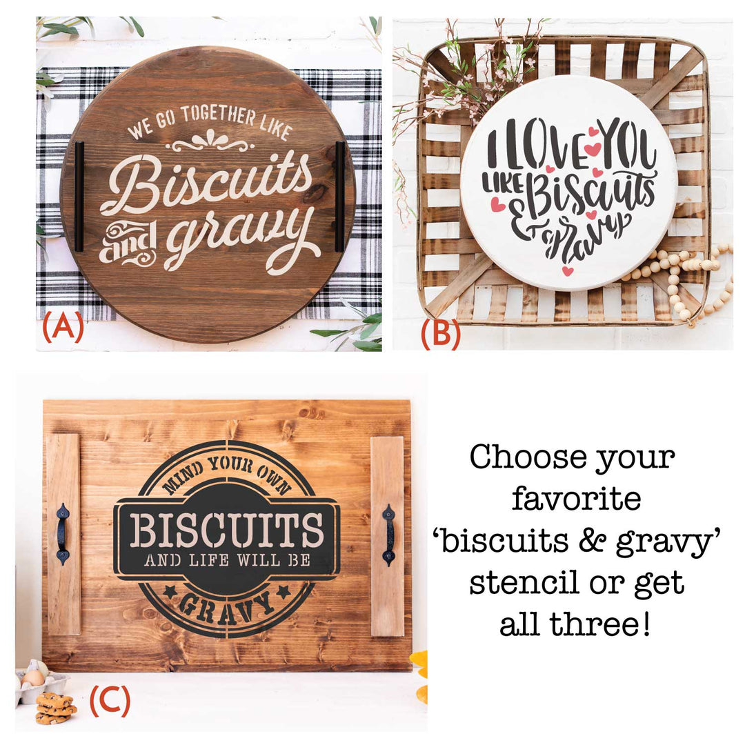 WallCutz  Biscuits & Gravy Stencils / 3 design options Stencil