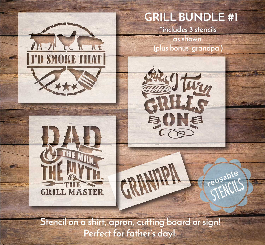 WallCutz  Dad's Grill / Stencil Bundle #1 Stencil