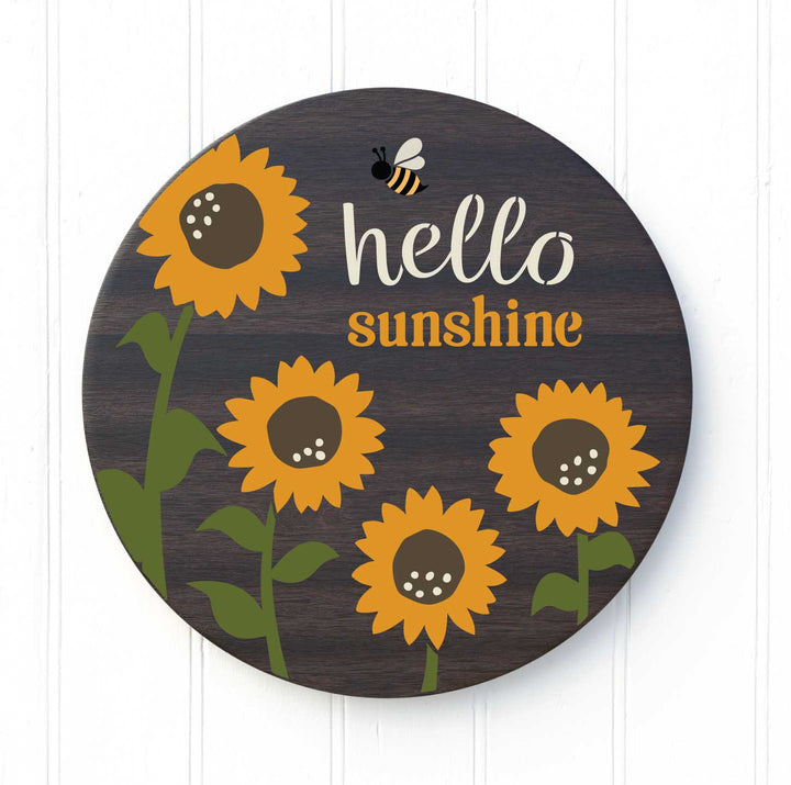 WallCutz  Hello Sunshine Sunflower Bee / Reusable Stencil Stencil