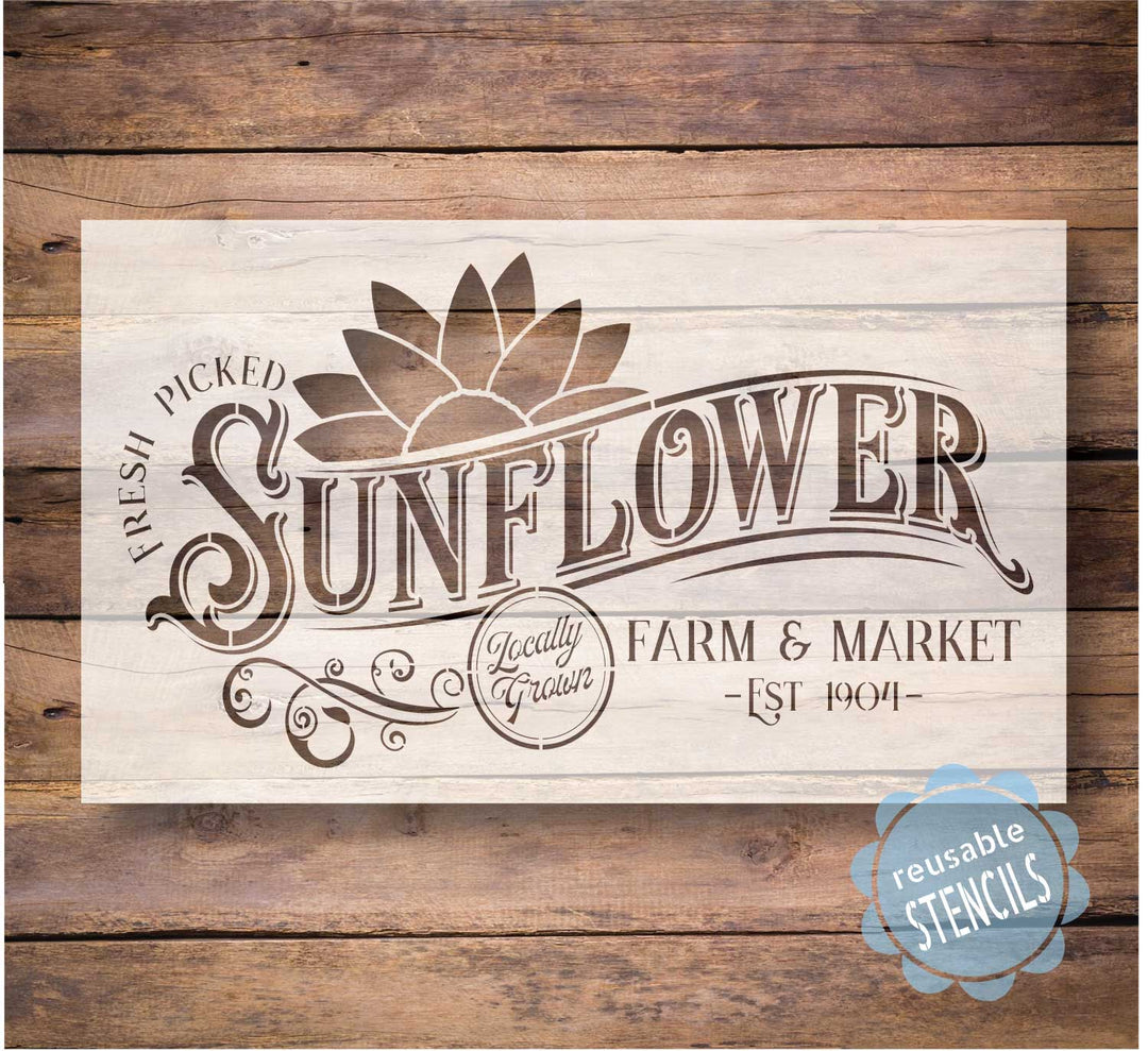 WallCutz  Sunflower Market / Flower Stencil Stencil