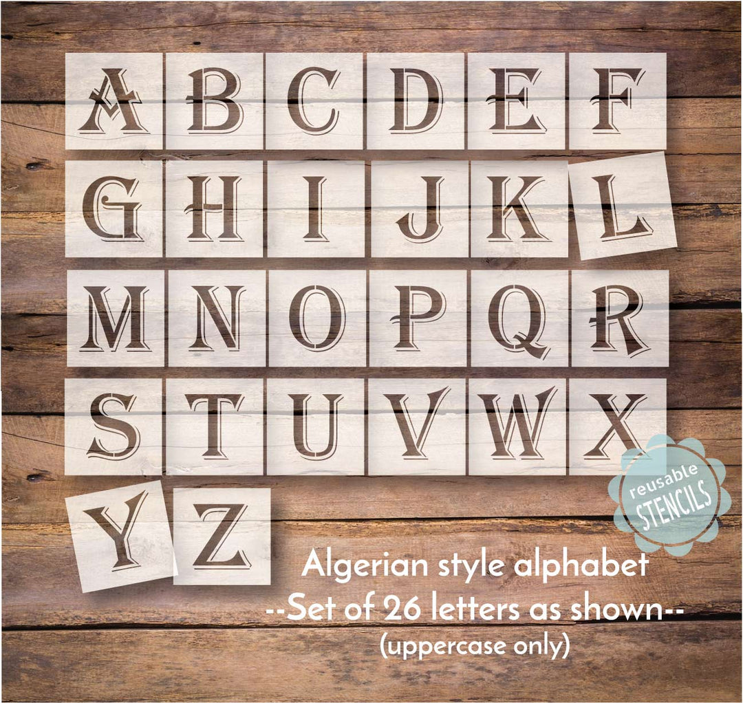 WallCutz  Algerian Alphabet Letter Stencils Stencil