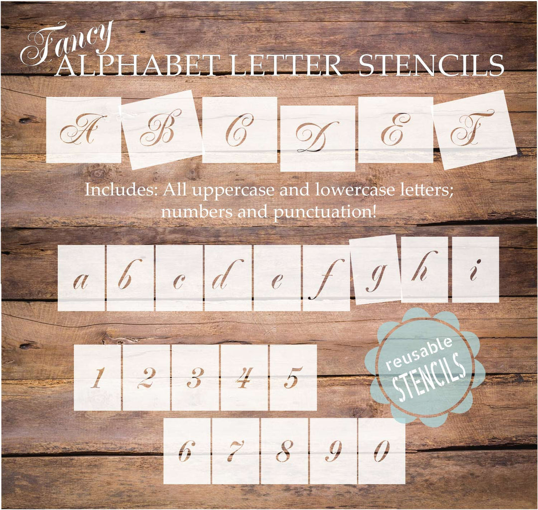 WallCutz  Alphabet letter stencils - Fancy Script Stencil