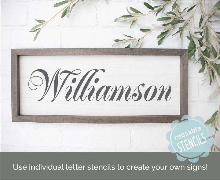 WallCutz  Alphabet letter stencils - Fancy Script Stencil