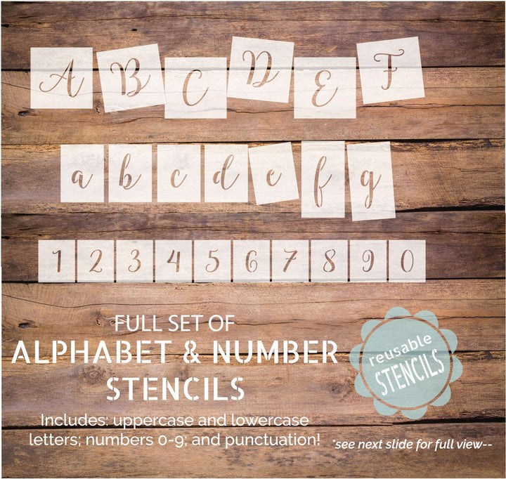 WallCutz  Alphabet letter stencils - Script style Stencil