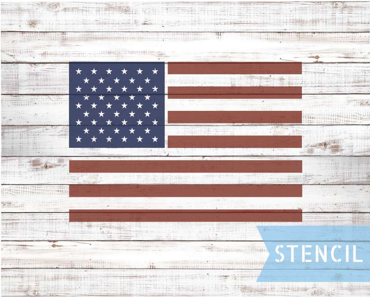 WallCutz  American Flag Stars and Stripes Stencil Stencil