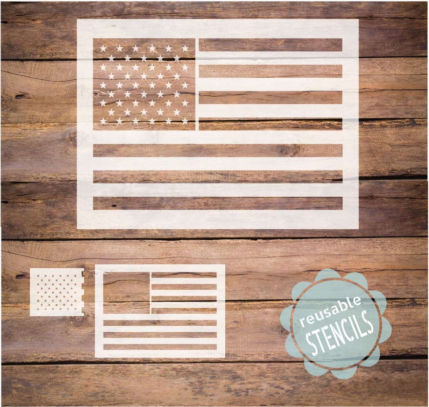 WallCutz  American Flag Stars and Stripes Stencil Stencil