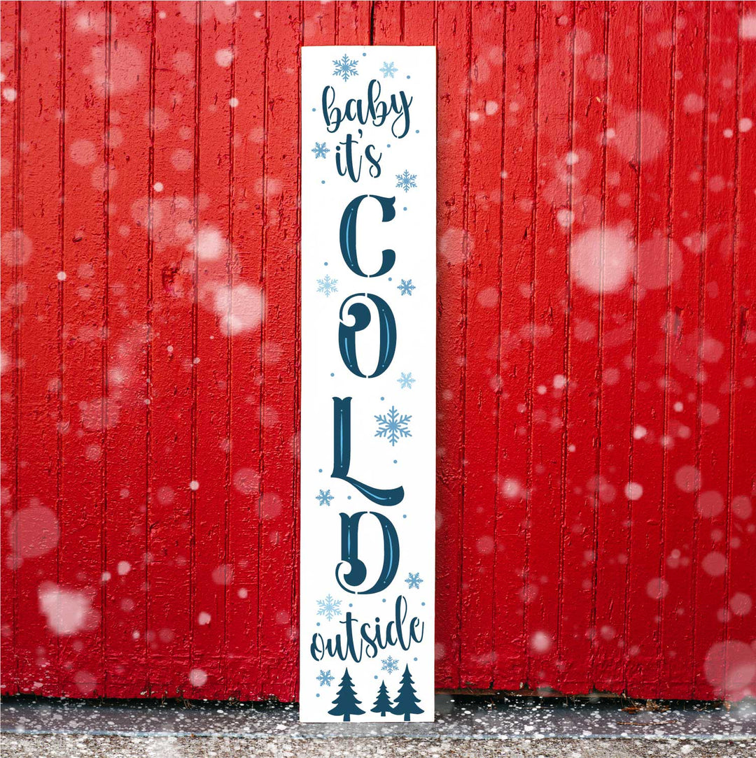 WallCutz  Baby It's Cold Outside / Winter Porch Stencil Stencil