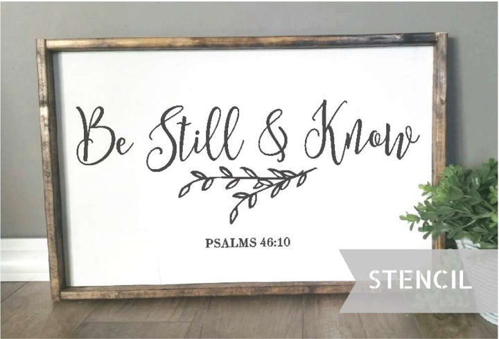 WallCutz  Be Still and Know Psalms Stencil Stencil