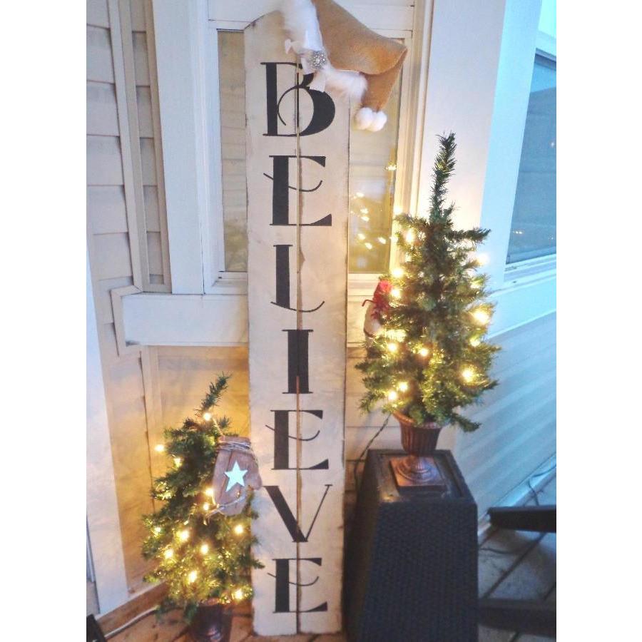 WallCutz  Believe Christmas Porch Stencil Stencil