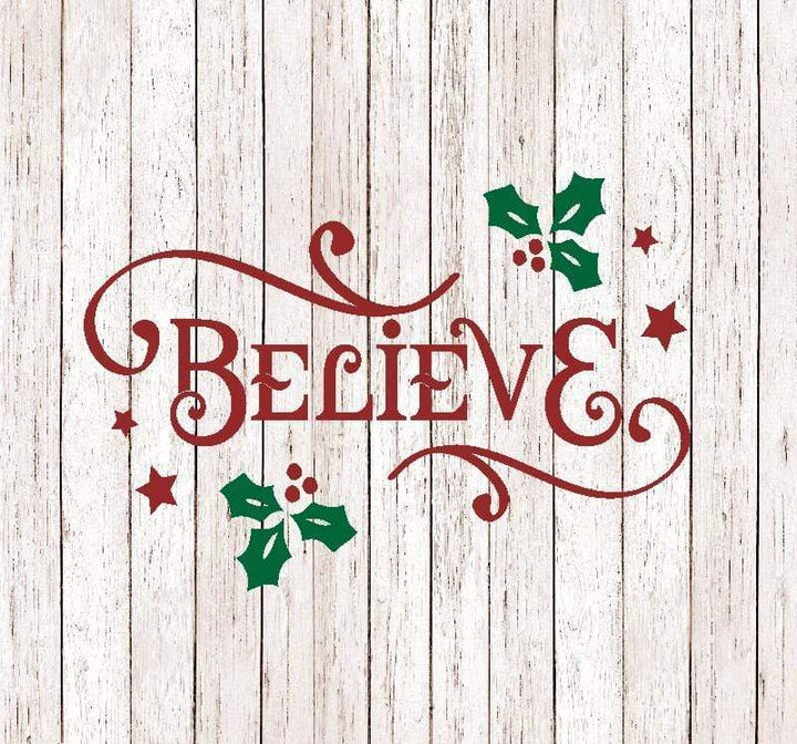 WallCutz  Believe Christmas Stencil Stencil