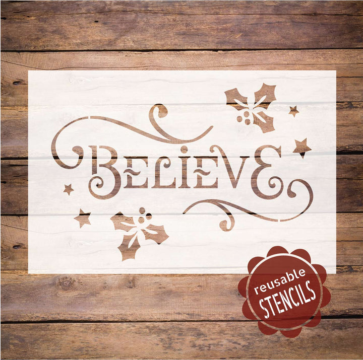 WallCutz  Believe Christmas Stencil Stencil