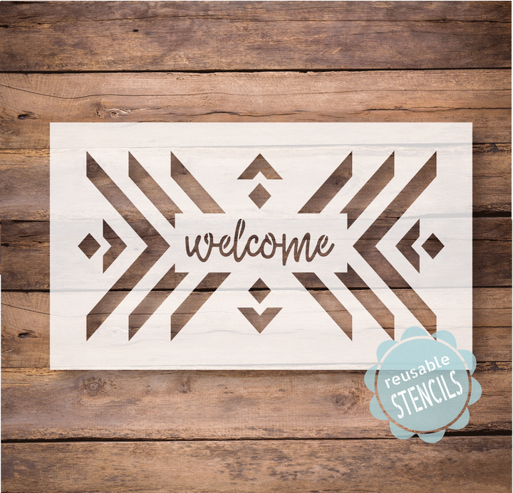 WallCutz  Boho Pattern Welcome Stencil