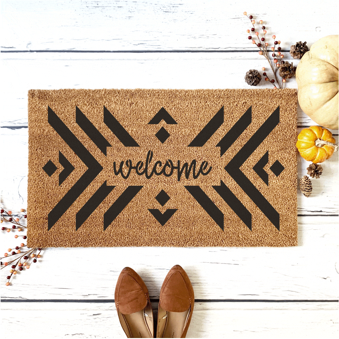 WallCutz  Boho Pattern Welcome Stencil