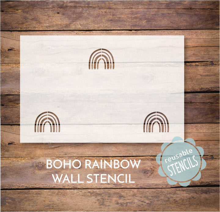 WallCutz  Boho Rainbow Wall Pattern Stencil Stencil