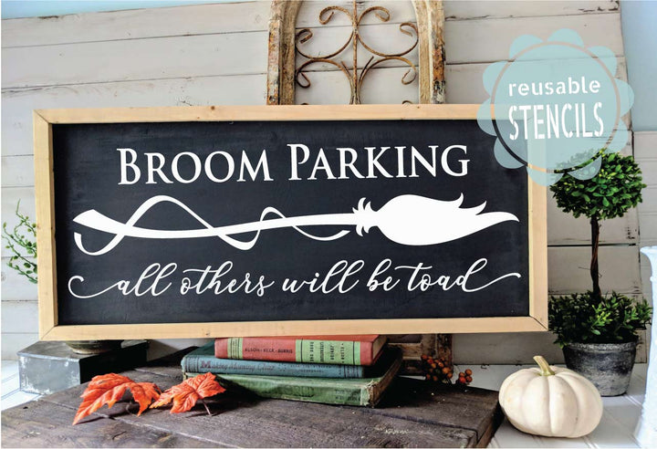 WallCutz  Broom Parking Halloween stencil Stencil