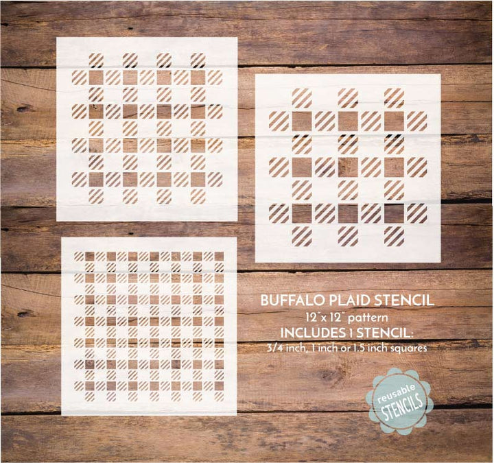 WallCutz  Buffalo Plaid Pattern | Christmas Stencil Stencil