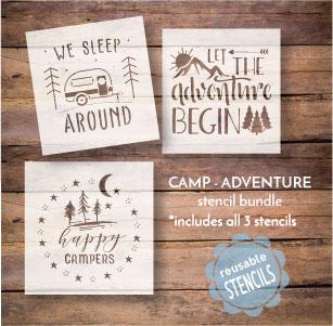 WallCutz  Camp Adventure Stencil bundle Stencil