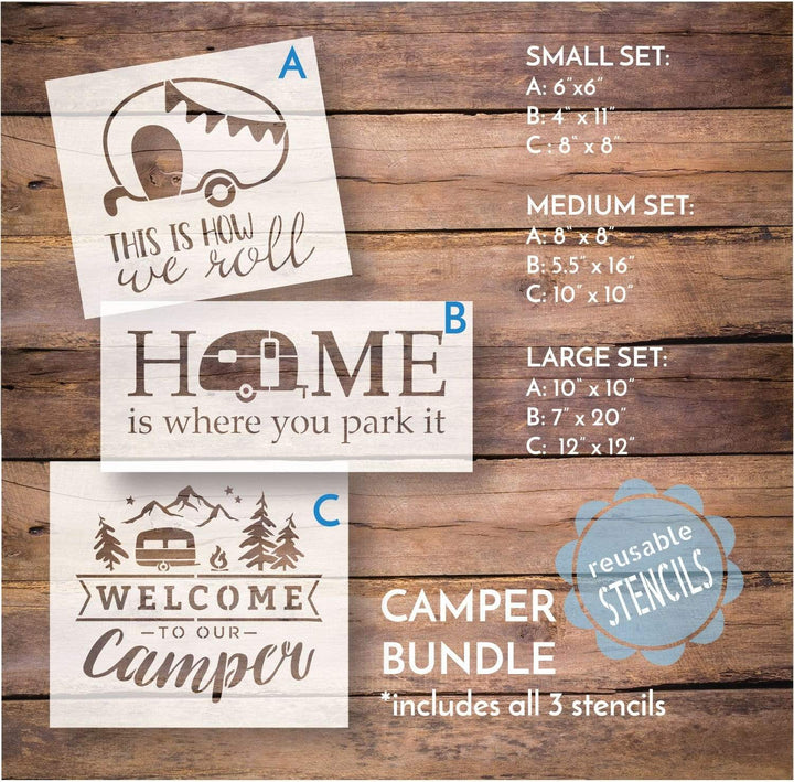 WallCutz  CAMPER stencil 3 pc bundle Stencil