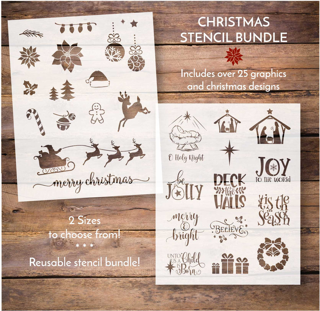 WallCutz  Christmas Stencil Bundle Stencil