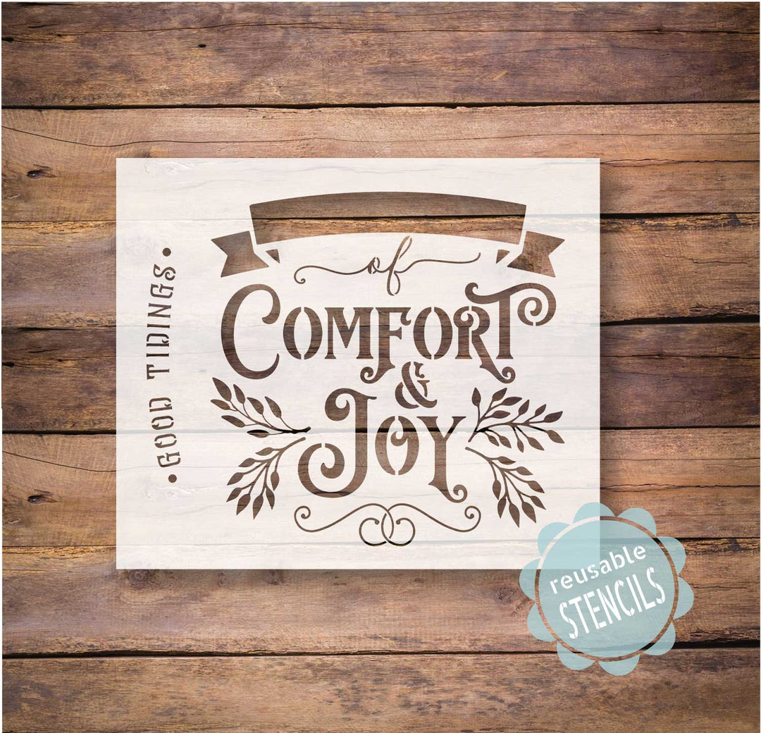 WallCutz  Comfort and Joy Christmas Stencil Stencil