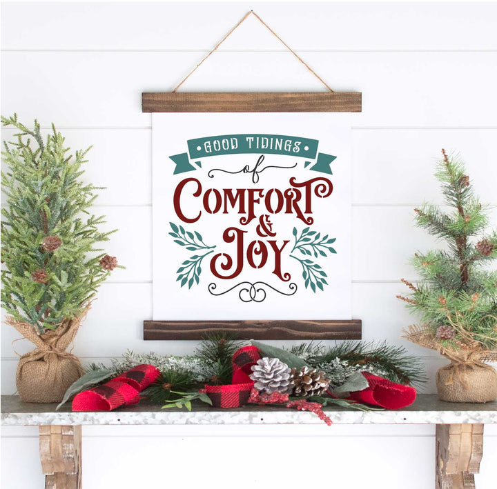 WallCutz  Comfort and Joy Christmas Stencil Stencil