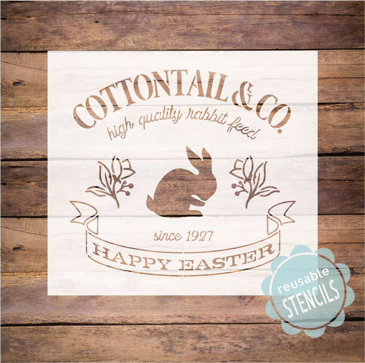 WallCutz  Cottontail Co Easter Stencil Stencil