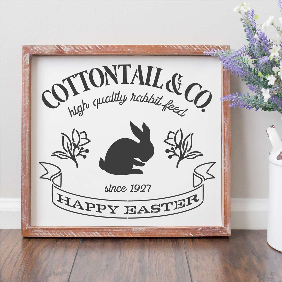 WallCutz  Cottontail Co Easter Stencil Stencil