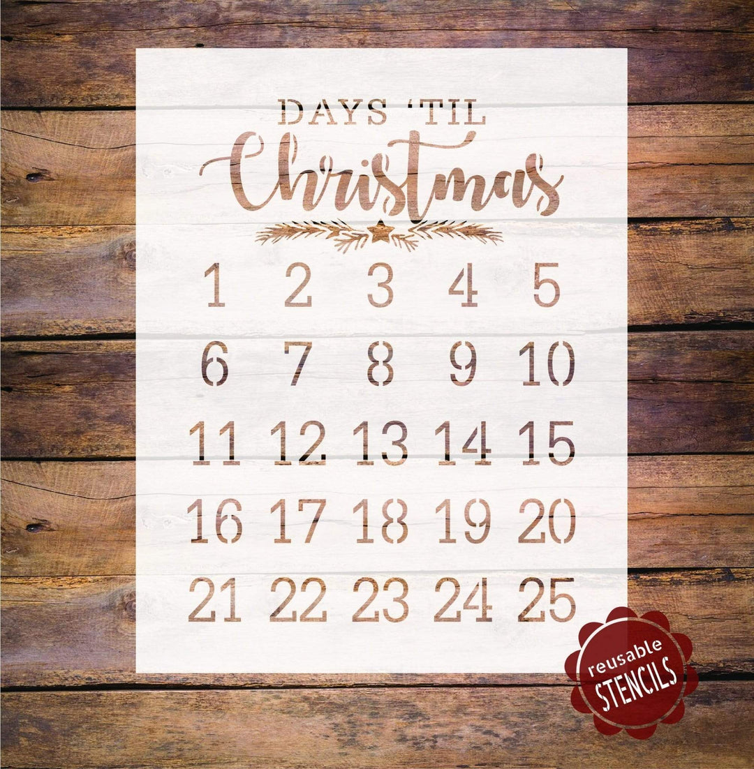 WallCutz  Countdown to Christmas Advent Stencil Stencil