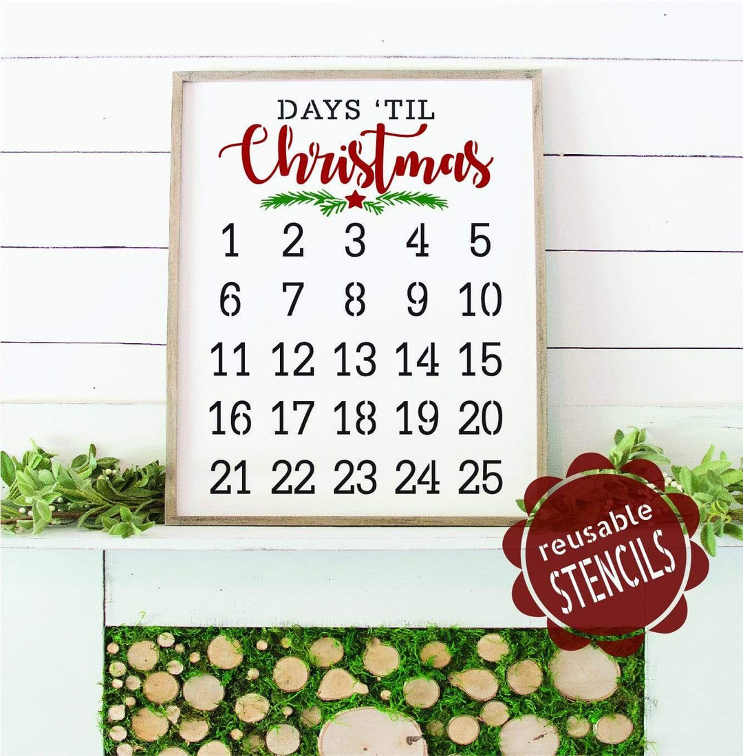 WallCutz  Countdown to Christmas Advent Stencil Stencil