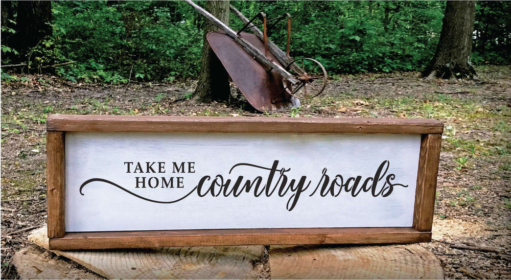 WallCutz  Country Roads Take Me Home Stencil Stencil