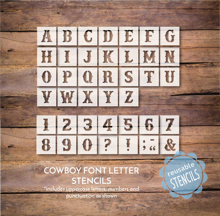 Cowboy Font Alphabet Stencils