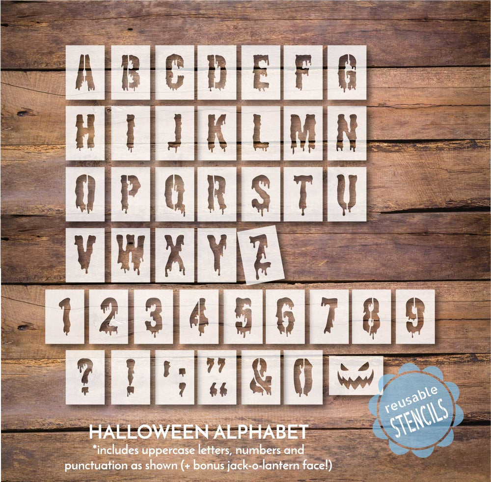 WallCutz  Creepy Halloween Font Alphabet  Stencils Stencil