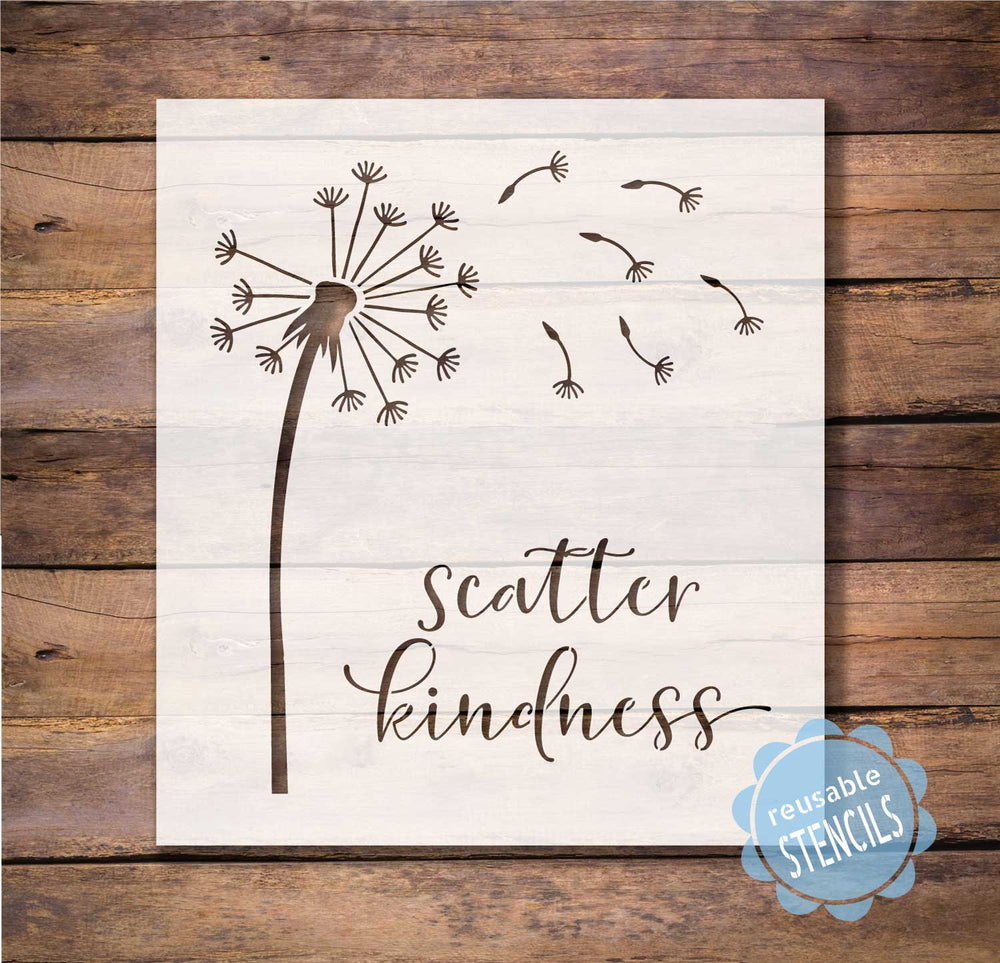 WallCutz  Dandelion Stencil - Scatter Kindness Stencil