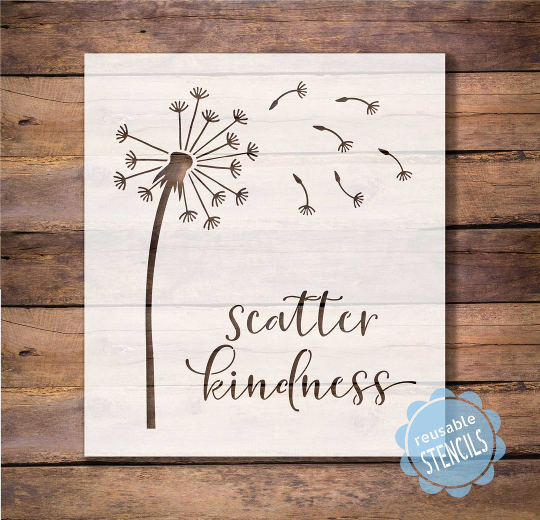 WallCutz  Dandelion Stencil - Scatter Kindness Stencil